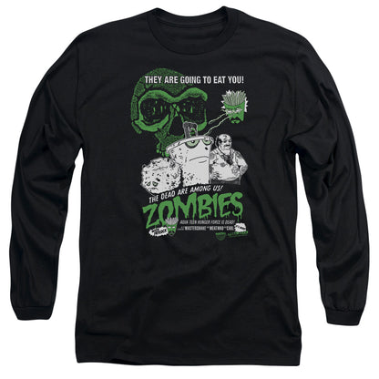 Aqua Teen Hunger Force Zombies Mens Long Sleeve Shirt Black Officially Licensed