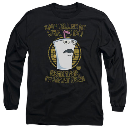 Aqua Teen Hunger Force Stop Mens Long Sleeve Shirt Black Officially Licensed