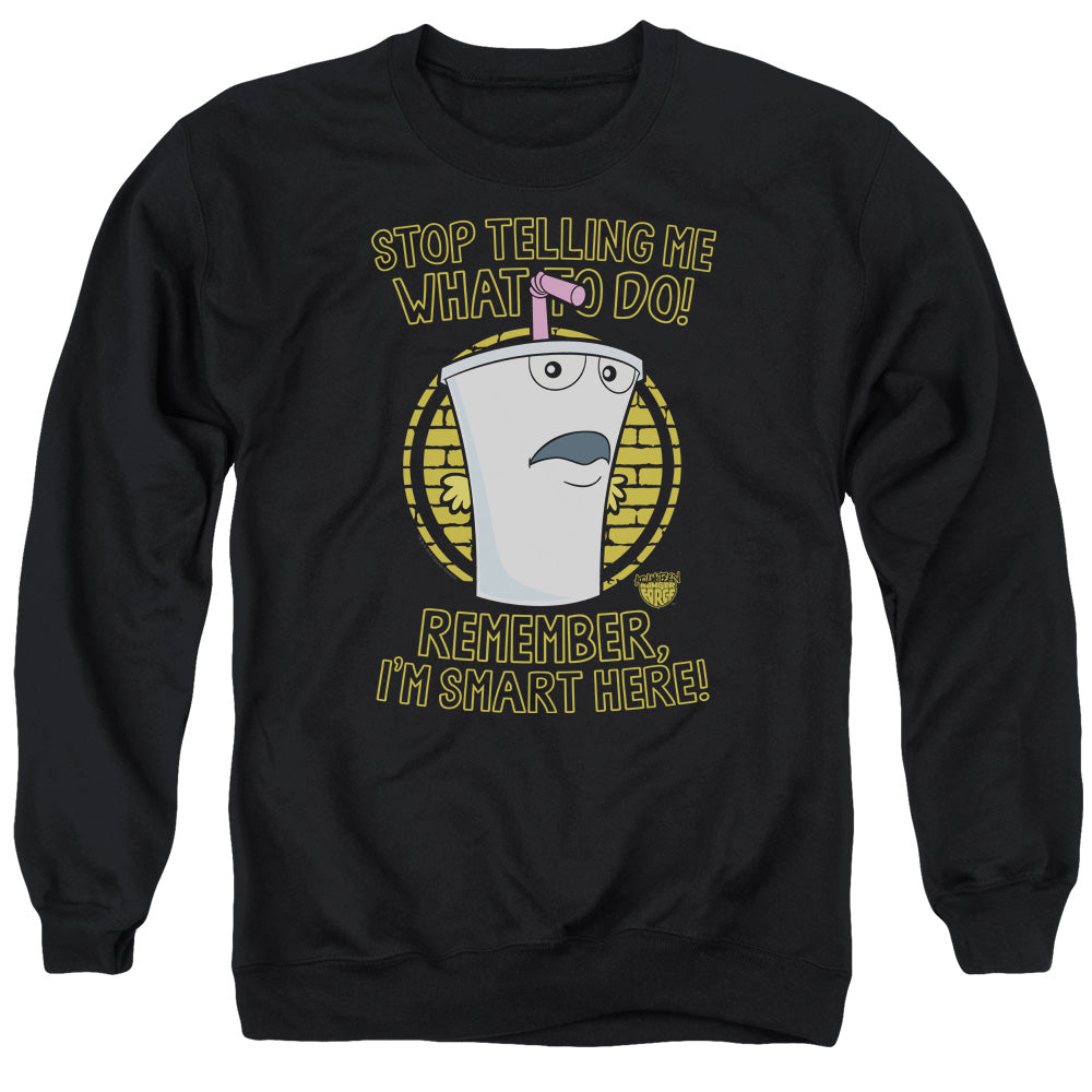 Aqua Teen Hunger Force Stop Mens Crewneck Sweatshirt Black Officially Licensed
