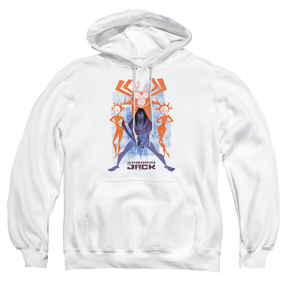 Samurai Jack Jack Vs Evil Mens Hoodie White Officially Licensed