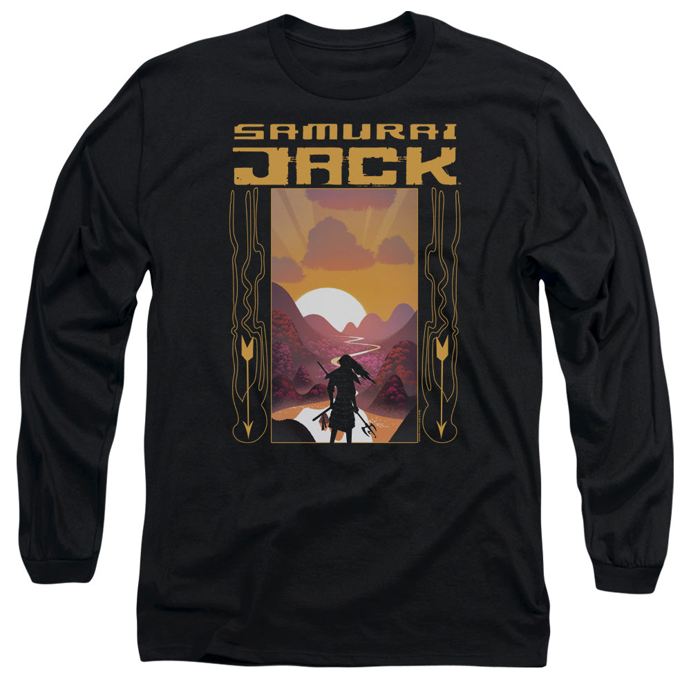 Samurai Jack Sunrise Mens Long Sleeve Shirt Black Officially Licensed Officially Licensed