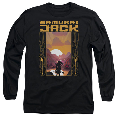 Samurai Jack Sunrise Mens Long Sleeve Shirt Black Officially Licensed Officially Licensed