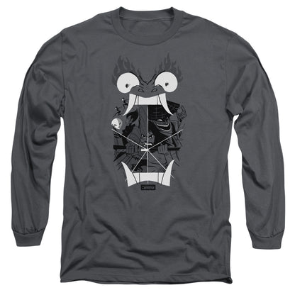 Samurai Jack Divisive Mens Long Sleeve Shirt Charcoal Officially Licensed Officially Licensed