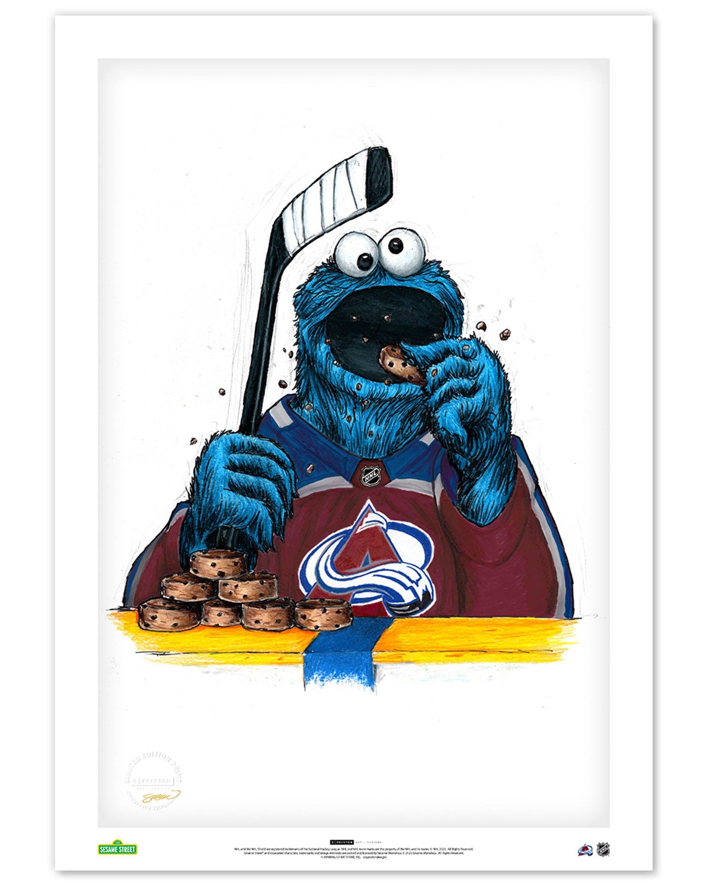 Cookie Monster x NHL Avalanche Limited Edition Art Print