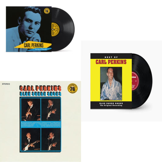 Carl Perkins - Carl Perkins: The King Of Rockabilly (Sun Records 70Th Anniversary) & Blue Suede Shoes & Best Of Carl Perkins - LP Vinyl Bundle