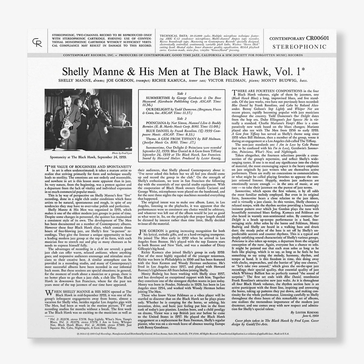 At The Black Hawk, Vol. 1 - Contemporary Records Acoustic Sounds Series (180g LP) Vinyl Record