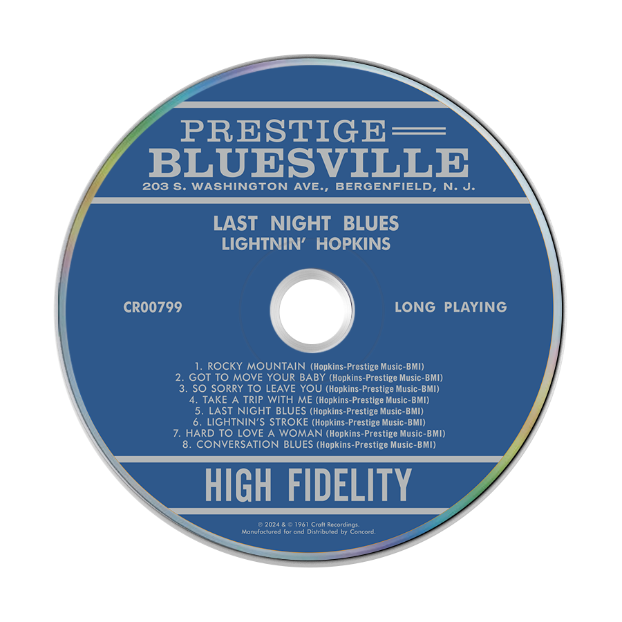 Last Night Blues (Bluesville Series) Music CD
