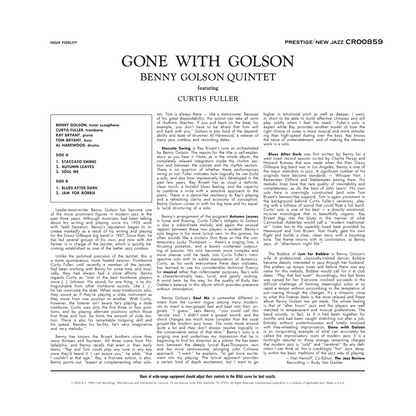 Gone With Golson (Original Jazz Classics Series) (180g LP) Vinyl Record