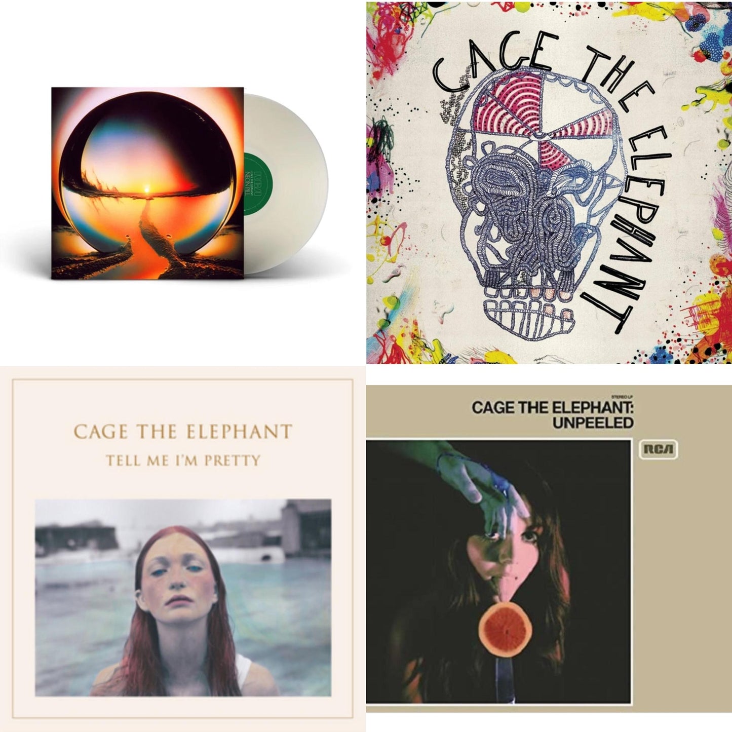 Cage The Elephant - Neon Pill (Milky Clear LP Vinyl) (I) & Cage The Elephant (180G) & Tell Me I'm Pretty (180G/Dl Card/Gatefold) & Unpeeled (2LP/140G/Gatefold)