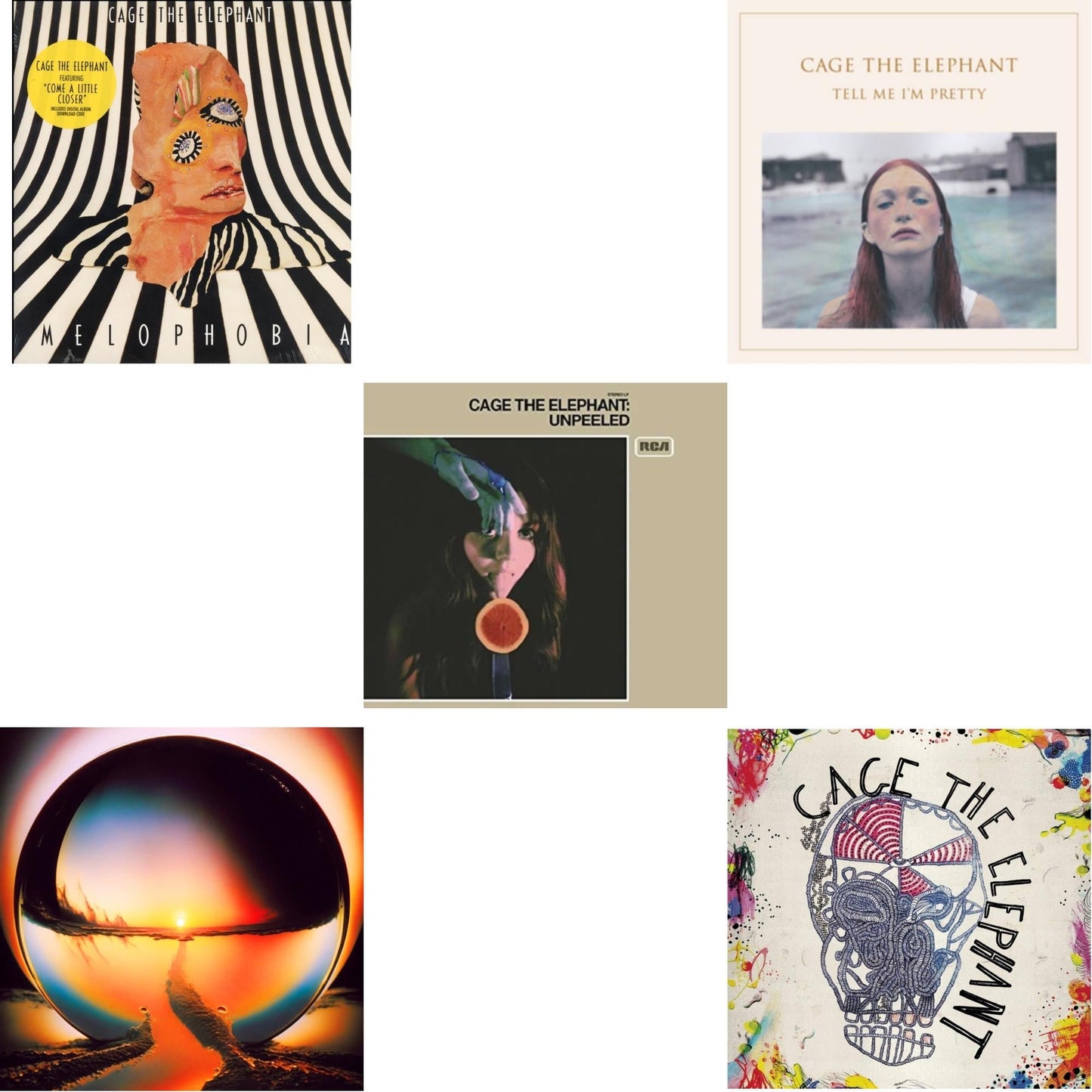 Cage The Elephant - Neon Pill & Cage The Elephant (180G) & Tell Me I'm Pretty (180G/Dl Card/Gatefold) & Melophobia (180G/Dl Card) & Unpeeled (2LP/140G/Gatefold)