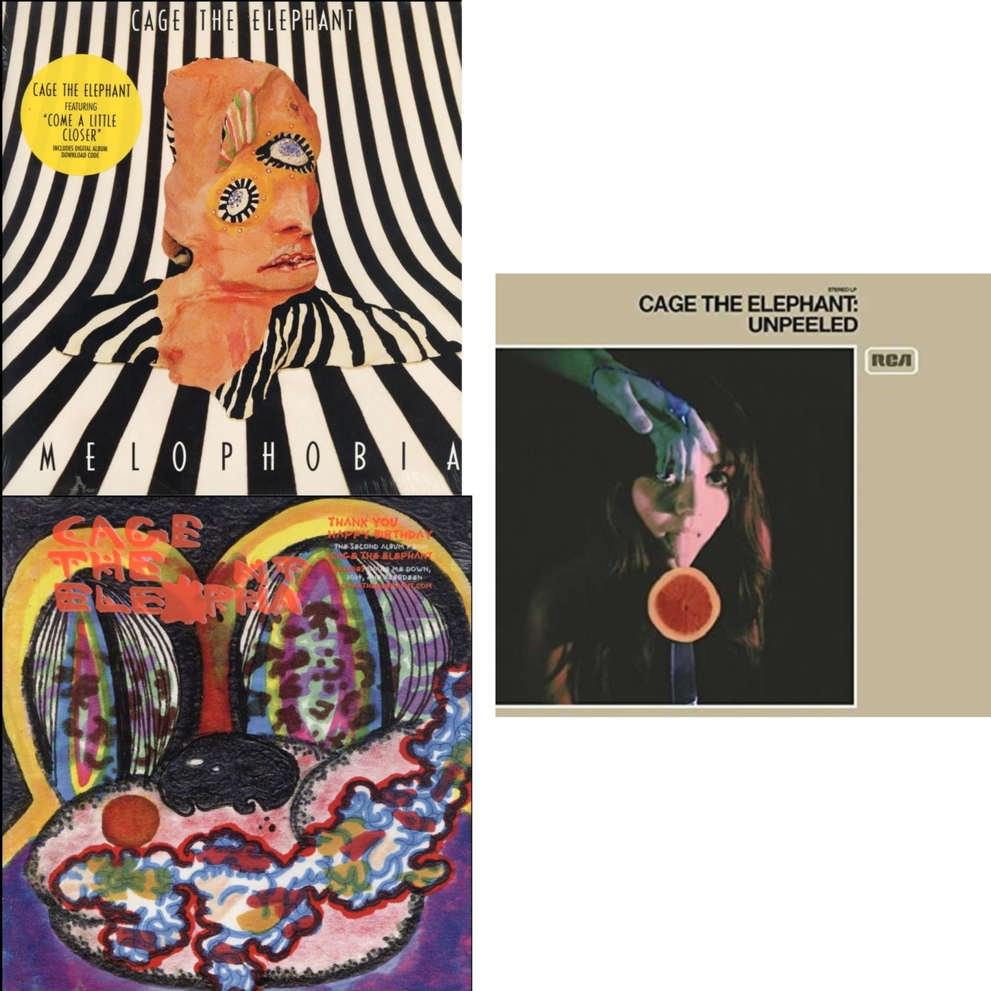 Cage The Elephant - Thank You Happy Birthday & Melophobia (180G/Dl Card) & Unpeeled (2LP/140G/Gatefold)