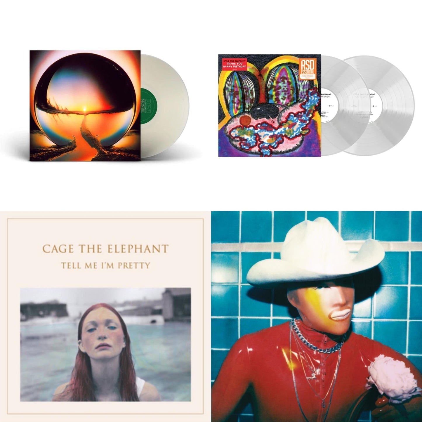 Cage The Elephant - Social Cues (140G/Dl Insert) & Thank You Happy Birthday (2LP/Utra Clear Vinyl) (Rsd Esstenial) & Neon Pill (Milky Clear LP Vinyl) (I) & Tell Me I'm Pretty (180G/Dl Card/Gatefold)