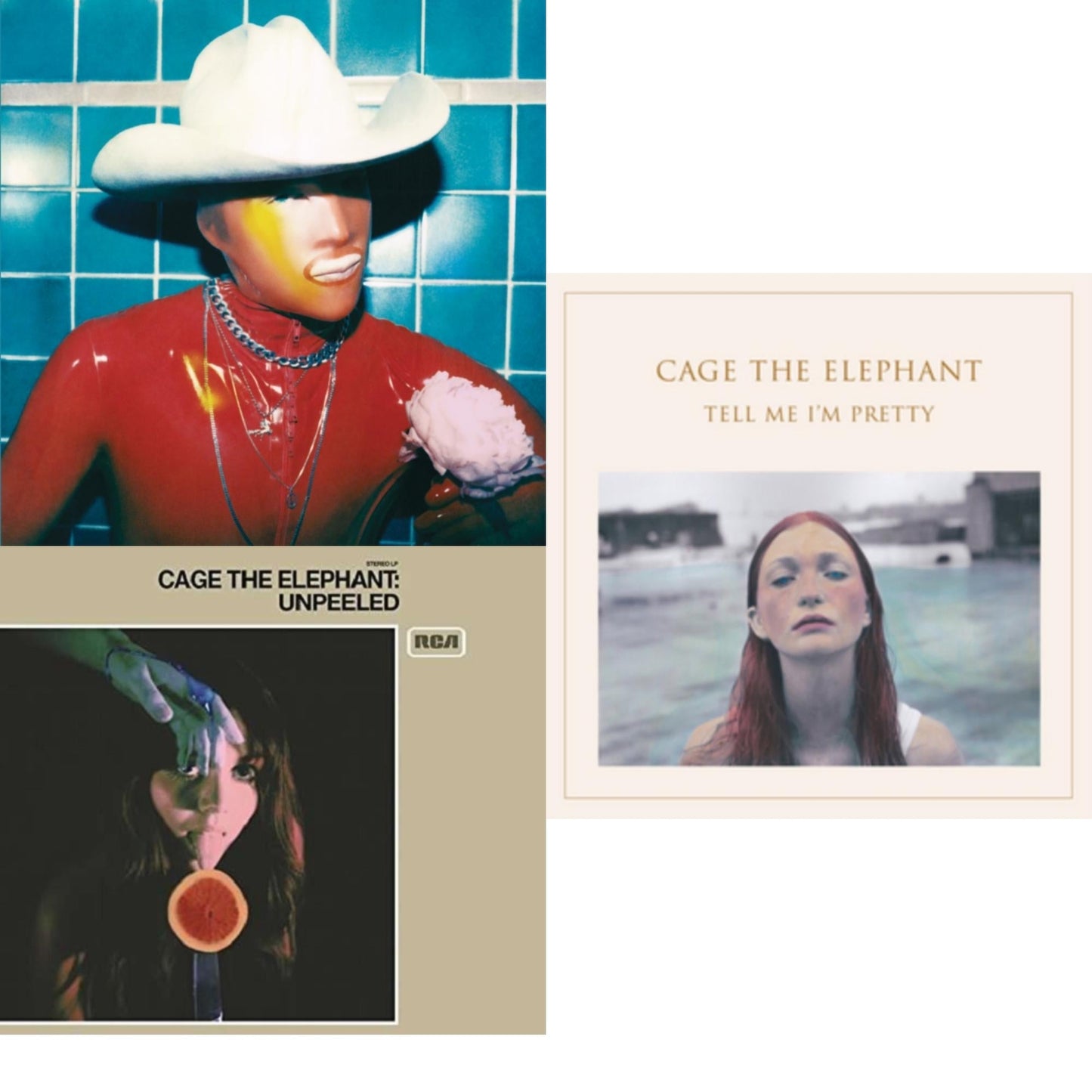 Cage The Elephant - Social Cues (140G/Dl Insert) & Tell Me I'm Pretty (180G/Dl Card/Gatefold) & Unpeeled (2LP/140G/Gatefold)