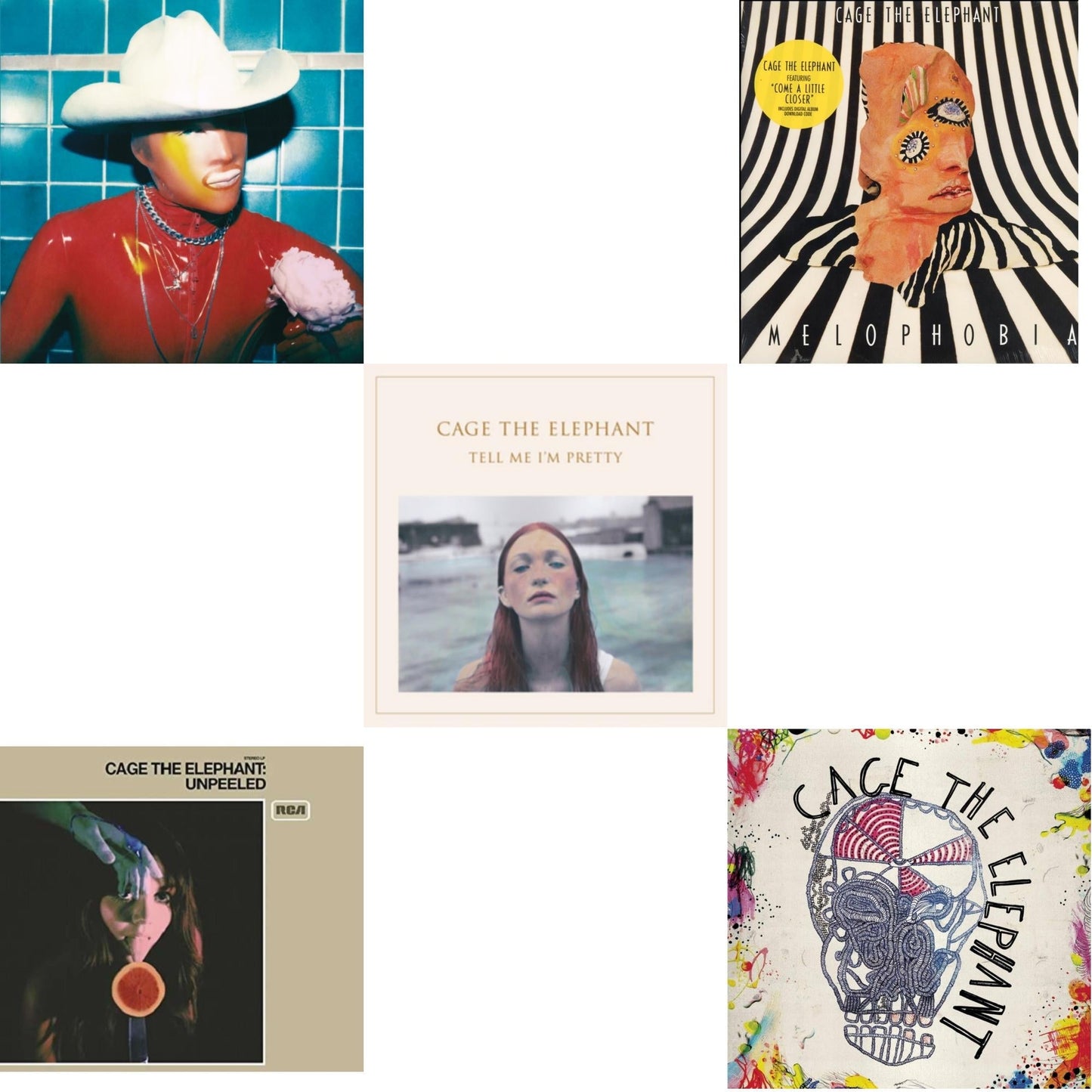 Cage The Elephant - Social Cues (140G/Dl Insert) & Cage The Elephant (180G) & Tell Me I'm Pretty (180G/Dl Card/Gatefold) & Melophobia (180G/Dl Card) & Unpeeled (2LP/140G/Gatefold)