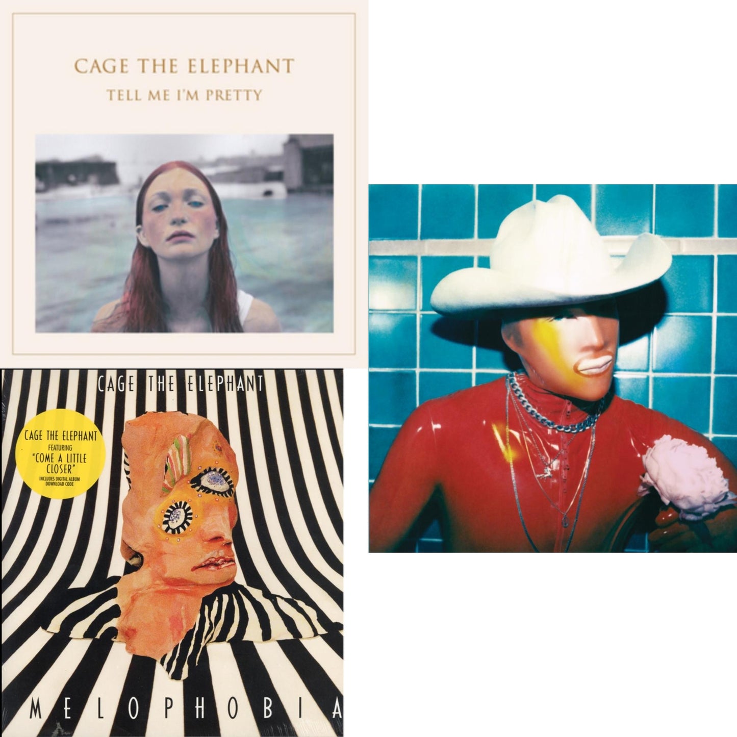Cage The Elephant - Social Cues (140G/Dl Insert) & Tell Me I'm Pretty (180G/Dl Card/Gatefold) & Melophobia (180G/Dl Card) - LP Vinyl Bundle