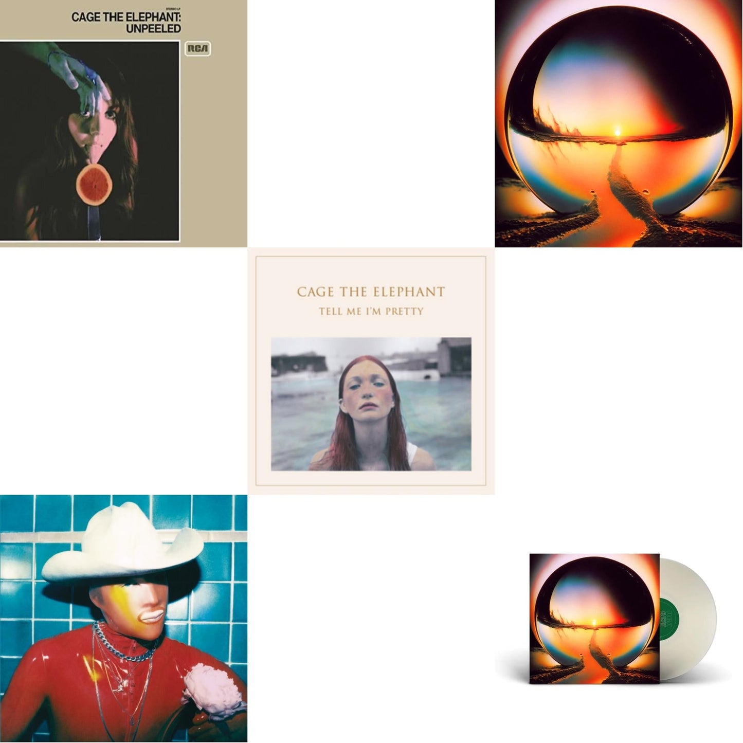 Cage The Elephant - Social Cues (140G/Dl Insert) & Neon Pill & Neon Pill (Milky Clear LP Vinyl) (I) & Tell Me I'm Pretty (180G/Dl Card/Gatefold) & Unpeeled (2LP/140G/Gatefold)