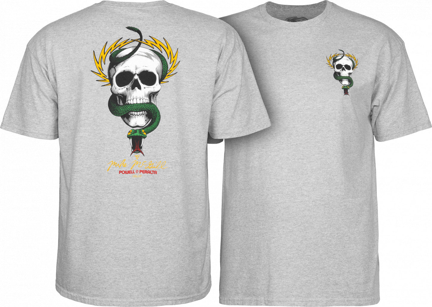Powell Peralta Mike McGill Skull & Snake T-shirt - Gray