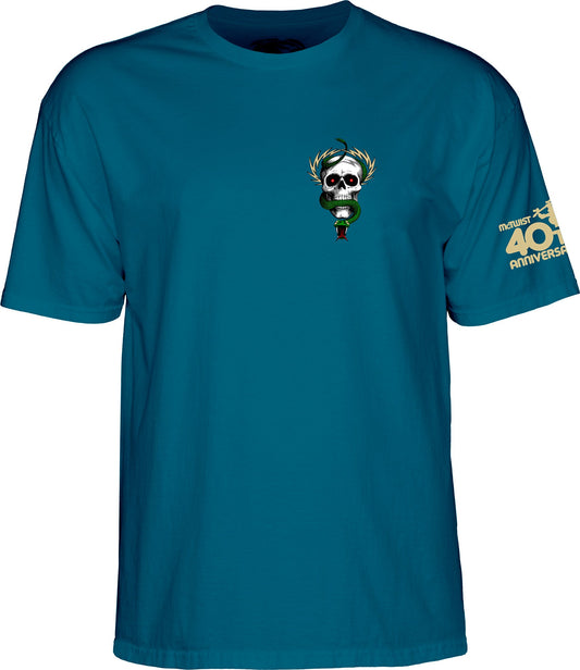 Powell Peralta McGill Skull and Snake 40th Anniversary T-shirt - Galapagos Blue