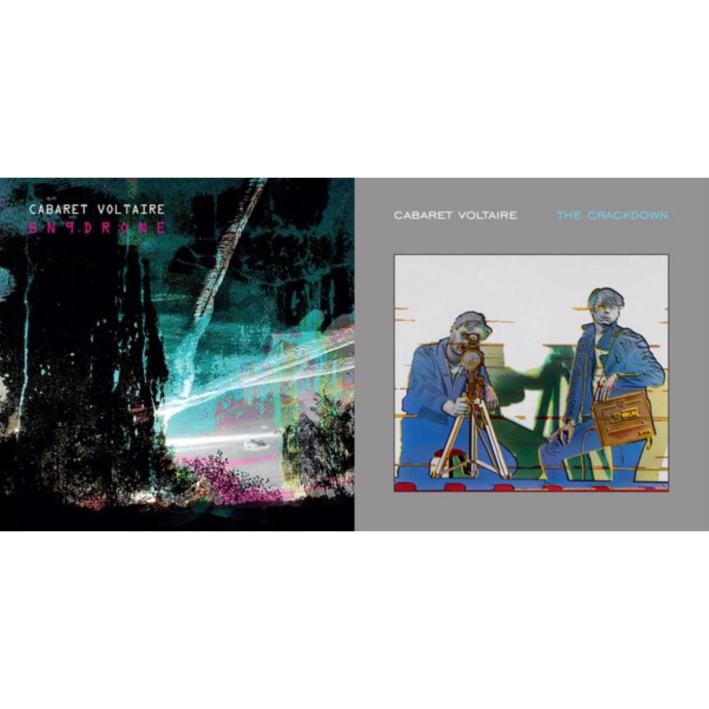Cabaret Voltaire - Bn9drone (Limited Edition/White LP Vinyl) & Crackdown (Limited Edition/Grey LP Vinyl)