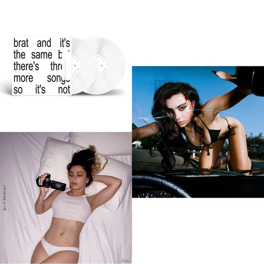 Charli Xcx - Brat & It's The Same But There's Three More Songs So It's Not (2LP/White Vinyl) & How I'm Feeling Now (Clear LP Vinyl) & Crash