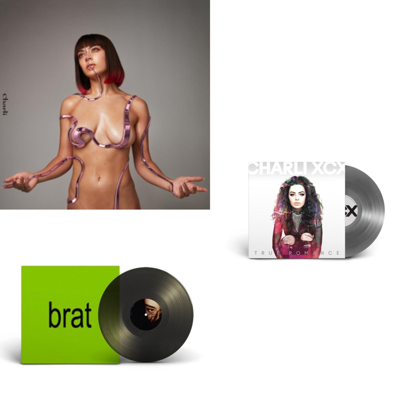 Charli Xcx - Charli Charli (2LP) & Brat (Black Ice LP Vinyl) & True Romance Original Angels Repress