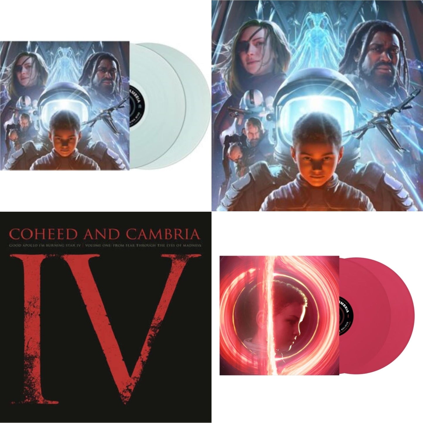Coheed & Cambria - Vaxis Ii: A Window Of The Waking Mind (Transparent Electric Blue Vinyl/2LP) & Vaxis Ii: A Window Of The Waking Mind (Transparent Sea Blue Vinyl/2LP) (I) & Father Of Make Believe (X) (Magenta Vinyl/2LP) & Good Apollo I'm Burning