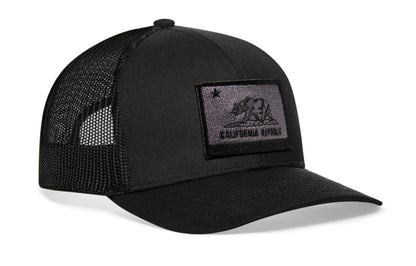 California Flag Trucker Hat  |  Black tactical Snapback