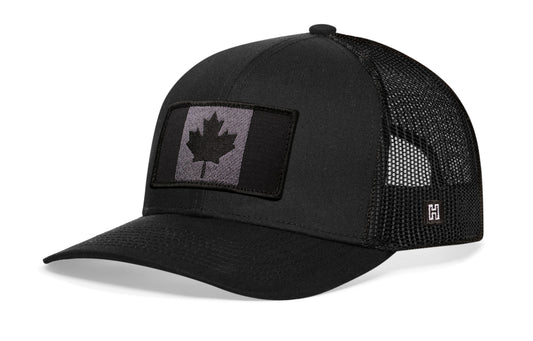 Canada Tactical Flag HAKA Trucker Hat Black Canadian Snapback