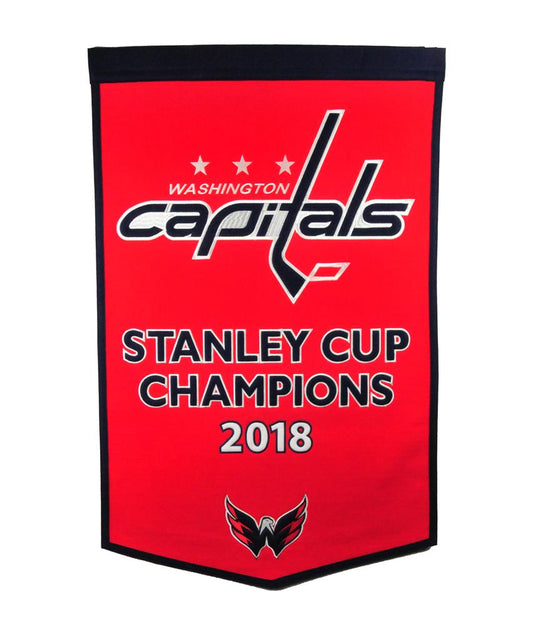 Washington Capitals 2018 Stanley Cup Champions NHL Hockey Wool Dynasty Banner