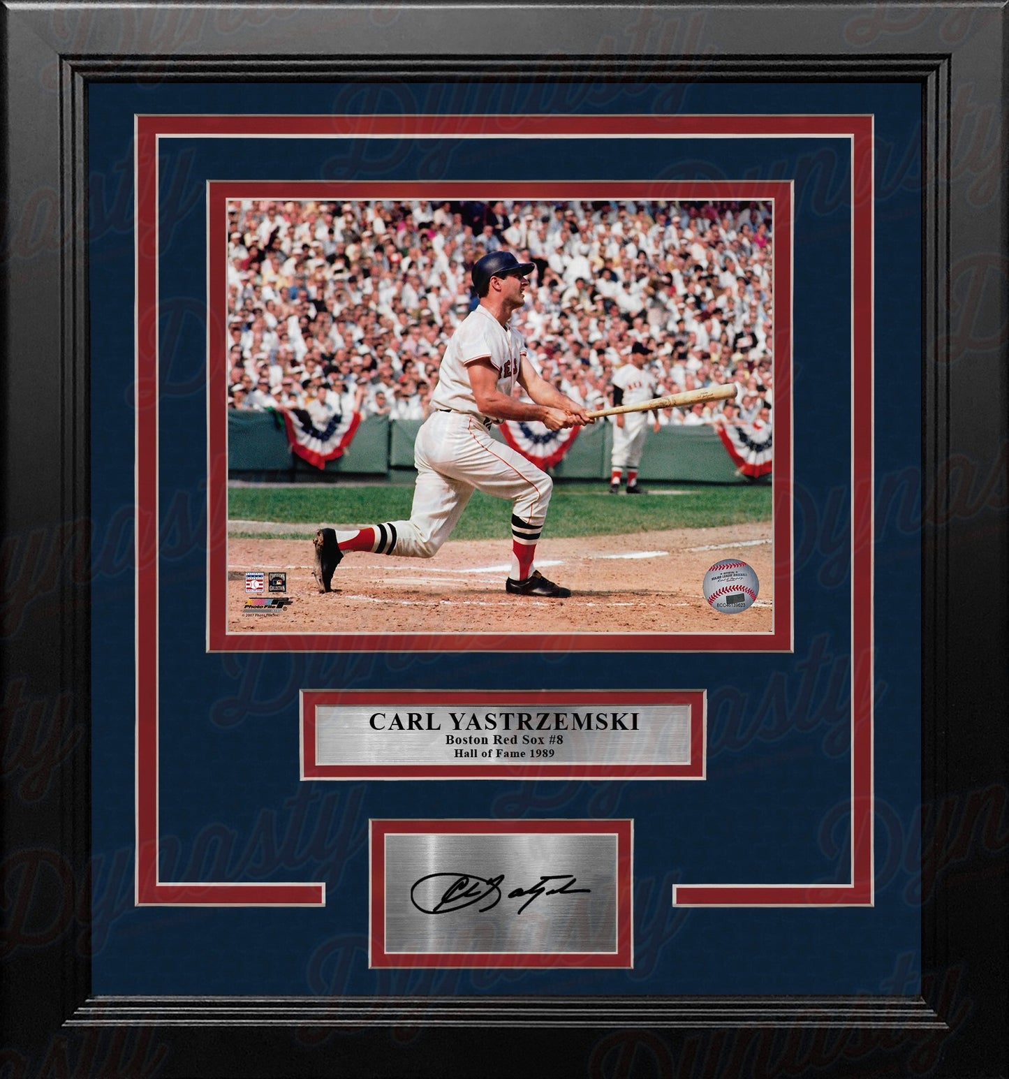 Carl Yastrzemski at the Plate Boston Red Sox 8" x 10" Framed Baseball Photo with Engraved Autograph