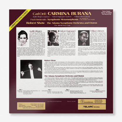 Carl Orff's Carmina Burana & Paul Hindemith's Symphonic Metamorphosis (2-LP) Vinyl Record