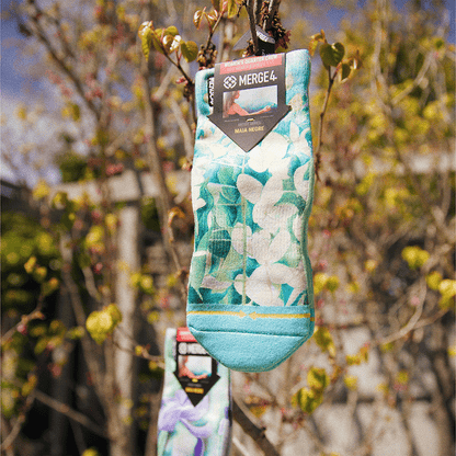 Cassia Flowers Adult Quarter Crew Socks With Art By Maia Negre