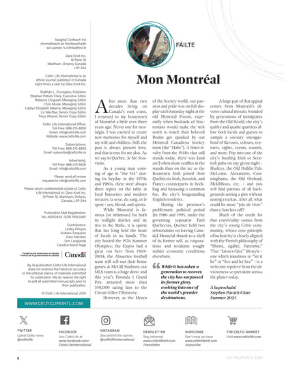 Celtic Life International - Summer 2025: CLT MTL, Je Me Souviens, Irish Racer Conor Grant, Celtic Highland Games & Festivals, State Of The Clans, Celtic Como, Novelist Emma O’ Donoghue & More!