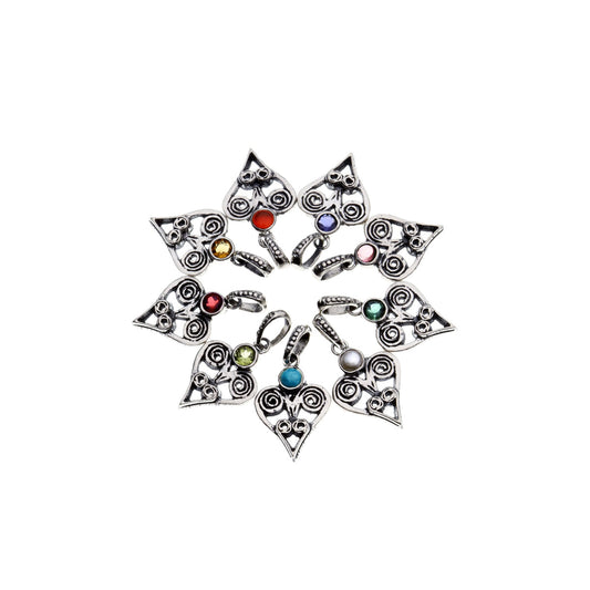 Barnes Metalwork Sterling Silver Birthstone Heart Charms