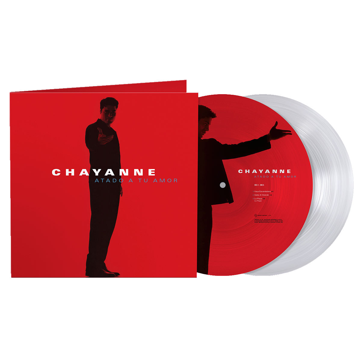 Chayanne - Atado A Tu Amor Red Picture Disc and White 2 LP Vinyl Record