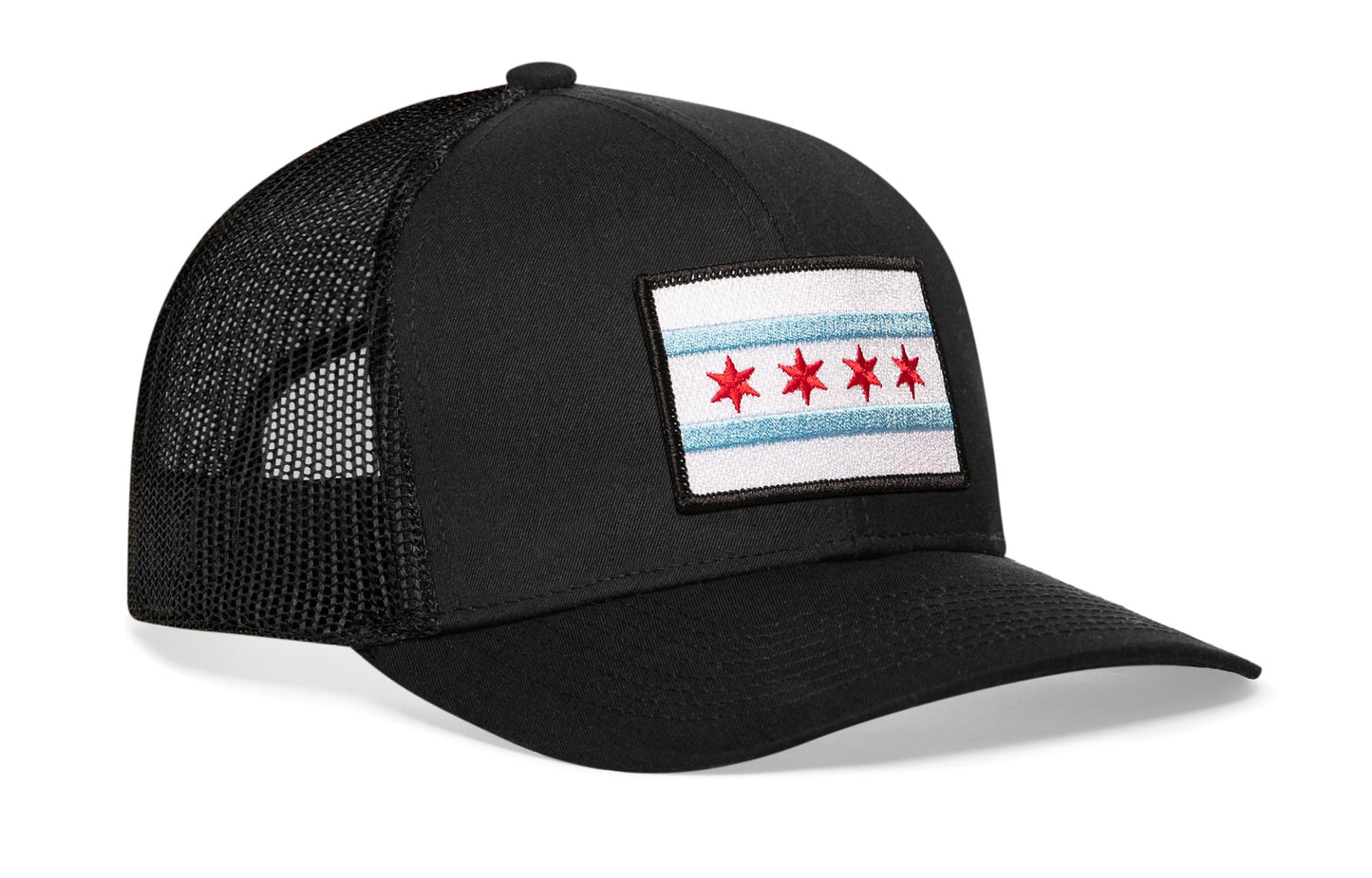 Chicago Flag HAKA Trucker Hat Black Chicago Snapback
