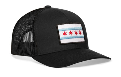 Chicago Flag HAKA Trucker Hat Black Chicago Snapback