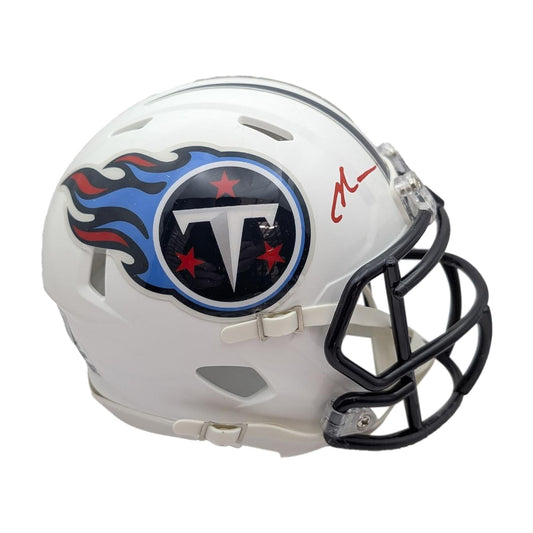 Chris Johnson Autographed Tennessee Titans Riddell Throwback 99/17 Mini Helmet