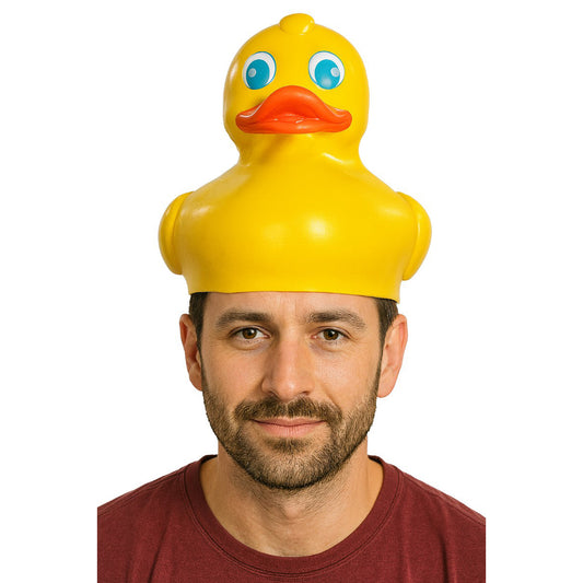 Classic Yellow Rubber Duck Costume Hat Halloween Accessory Adult Duck Head Design 21-Inch Size