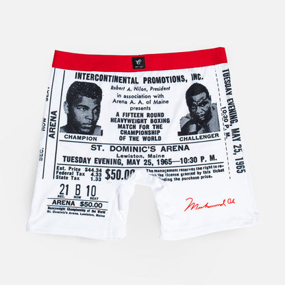 Muhammad Ali Robe 1965 Mens Brief Shorts White