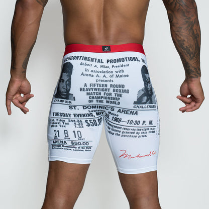 Muhammad Ali Robe 1965 Mens Brief Shorts White
