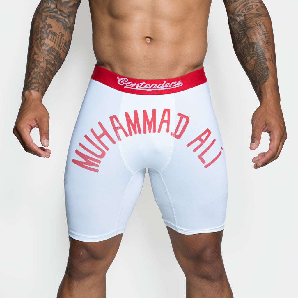 Muhammad Ali Robe 1965 Mens Brief Shorts White