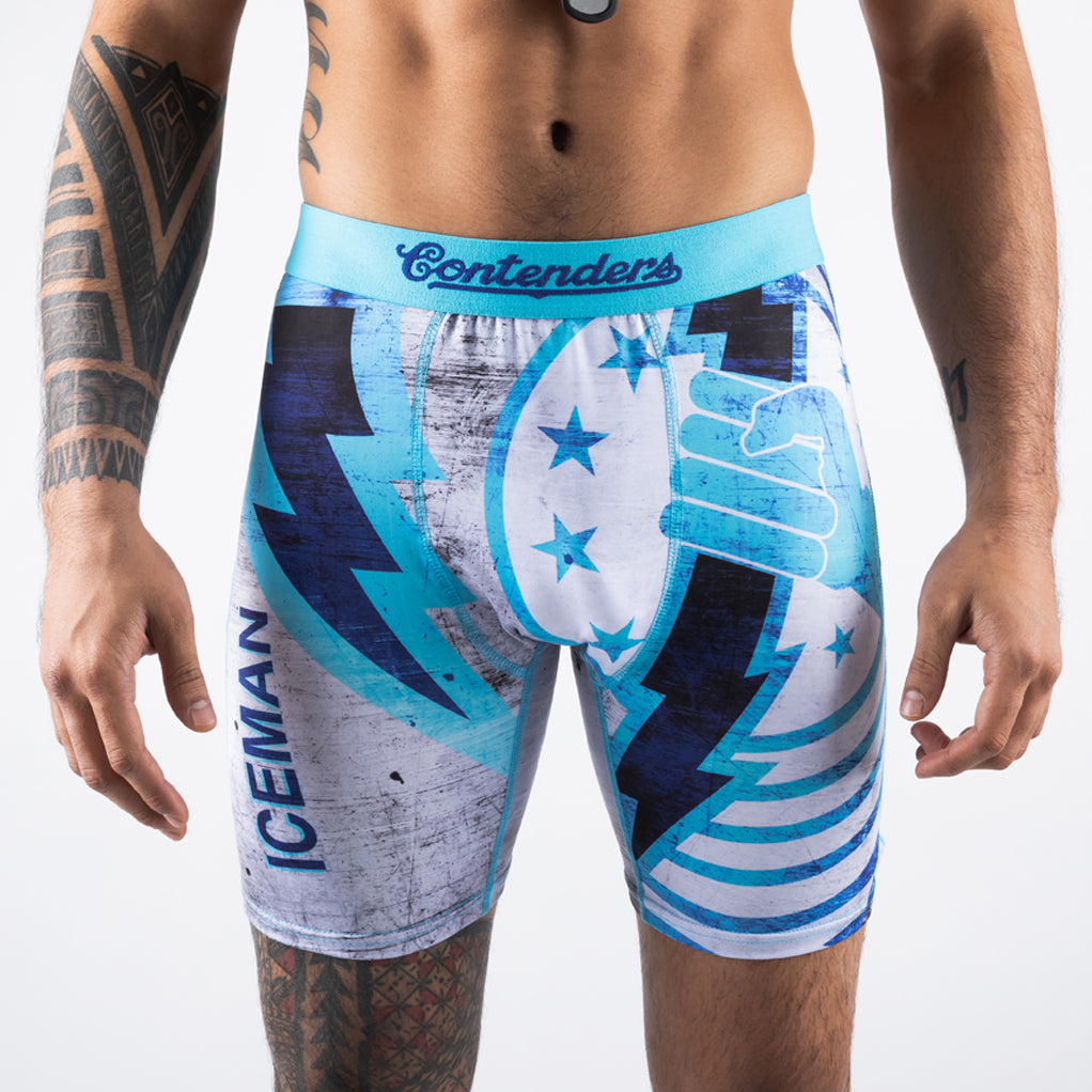 Top Gun Ice Man Mens Brief Shorts Light Blue