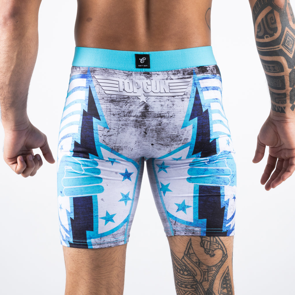 Top Gun Ice Man Mens Brief Shorts Light Blue
