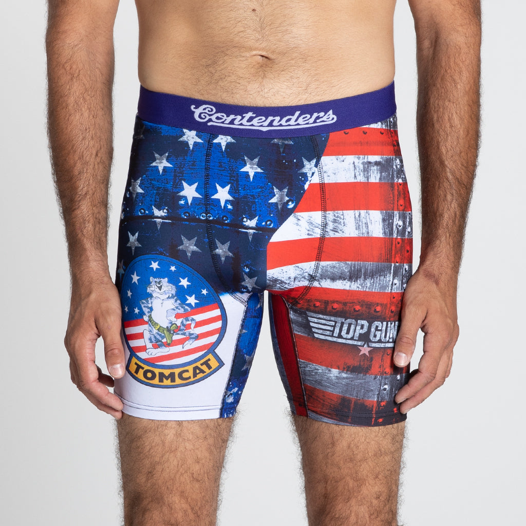 Top Gun Tomcat Mens Brief Shorts White