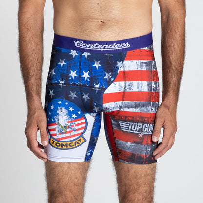 Top Gun Tomcat Mens Brief Shorts White