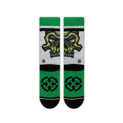Bobby Brown Green Skull Youth Crew Sock