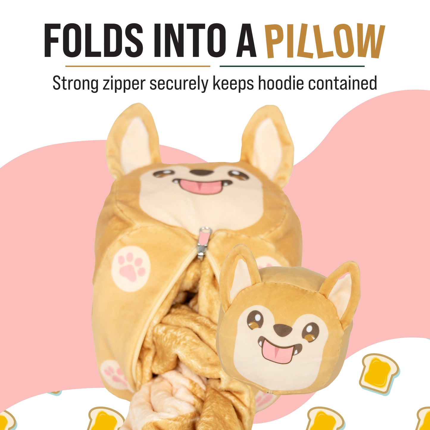 Toast the Corgi Bread Snugible 2-in-1 Blanket Hoodie & Pillow
