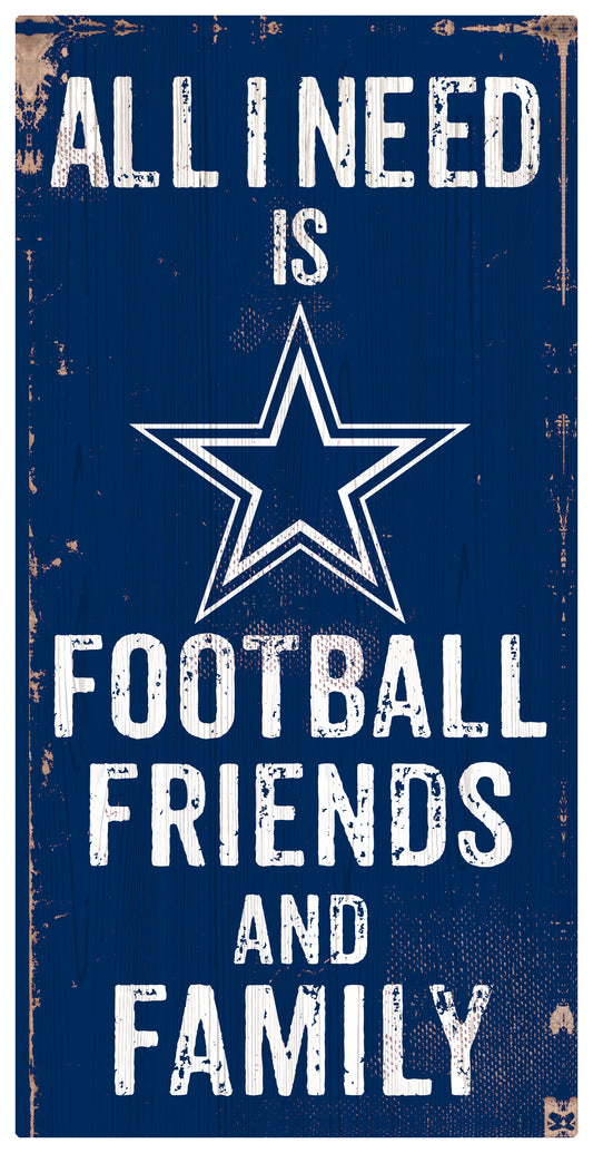 Dallas Cowboys Football, Friends, & Family Wood Sign