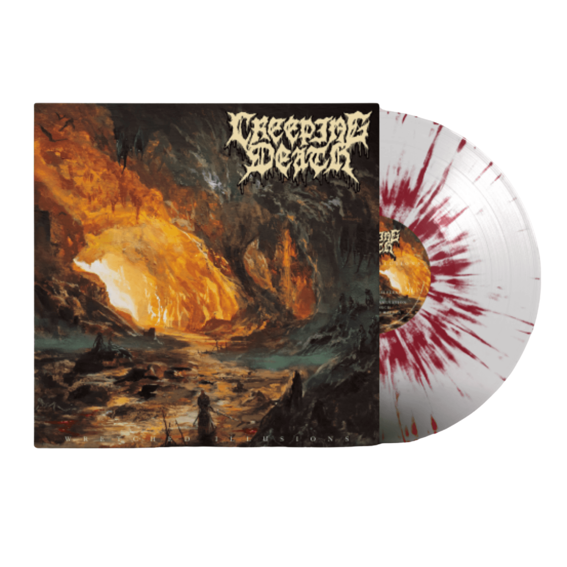 Creeping Death - "Wretched Illusions" Clear Blood Red Splatter Vinyl Record